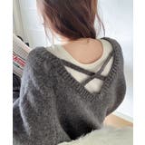 グレー | 淡色にきゅんきゅん。バッククロスメランジVネックニットカーディガン | Classical Elf