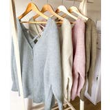 淡色にきゅんきゅん。バッククロスメランジVネックニットカーディガン | Classical Elf | 詳細画像35