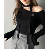 女性らしさを格上げ。ブローチ付きアシメトリーネックオフショルマルチウェイチョーカ… | Classical Elf | 詳細画像4