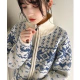 冬の定番でアレンジ万能♪ノルディック柄ダブルジップニットカーディガン | Classical Elf  | 詳細画像7 