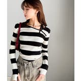 【mily bilet】春夏の新定番！くるみボタンアシンメトリーネックボーダーリ… | Classical Elf  | 詳細画像14 