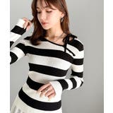 【mily bilet】春夏の新定番！くるみボタンアシンメトリーネックボーダーリ… | Classical Elf  | 詳細画像16 