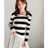 【mily bilet】春夏の新定番！くるみボタンアシンメトリーネックボーダーリ… | Classical Elf  | 詳細画像17 