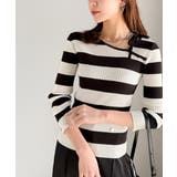 【mily bilet】春夏の新定番！くるみボタンアシンメトリーネックボーダーリ… | Classical Elf  | 詳細画像21 