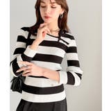 【mily bilet】春夏の新定番！くるみボタンアシンメトリーネックボーダーリ… | Classical Elf  | 詳細画像22 