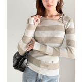 【mily bilet】春夏の新定番！くるみボタンアシンメトリーネックボーダーリ… | Classical Elf  | 詳細画像25 