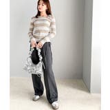 【mily bilet】春夏の新定番！くるみボタンアシンメトリーネックボーダーリ… | Classical Elf  | 詳細画像31 