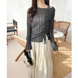 可愛さ倍増！ドロストリボンシアー長袖オフショルリブニット | Classical Elf  | 詳細画像12 