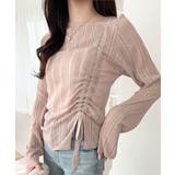 可愛さ倍増！ドロストリボンシアー長袖オフショルリブニット | Classical Elf  | 詳細画像18 