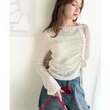 可愛さ倍増！ドロストリボンシアー長袖オフショルリブニット | Classical Elf  | 詳細画像5 