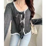 【mily bilet】ふわっとガーリー。透かし編みフェザー配色前後２WAYリボ… | Classical Elf  | 詳細画像16 