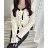 【mily bilet】ふわっとガーリー。透かし編みフェザー配色前後２WAYリボ… | Classical Elf  | 詳細画像1 