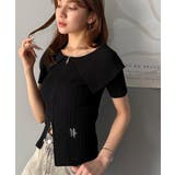 抜け感レディースタイル。ロゴ刺繍オフショル２WAYダブルジップケーブル柄サマーニ… | Classical Elf  | 詳細画像12 