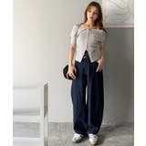 抜け感レディースタイル。ロゴ刺繍オフショル２WAYダブルジップケーブル柄サマーニ… | Classical Elf  | 詳細画像35 