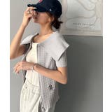 抜け感レディースタイル。ロゴ刺繍オフショル２WAYダブルジップケーブル柄サマーニ… | Classical Elf  | 詳細画像36 