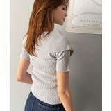 抜け感レディースタイル。ロゴ刺繍オフショル２WAYダブルジップケーブル柄サマーニ… | Classical Elf  | 詳細画像37 