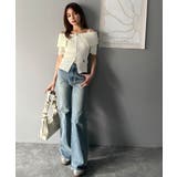 抜け感レディースタイル。ロゴ刺繍オフショル２WAYダブルジップケーブル柄サマーニ… | Classical Elf  | 詳細画像6 