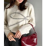 アイボリー×グレー | 【mily bilet】ゆるっと可愛げ、ふわっと存在感。リボンフェザーコード刺繍… | Classical Elf 