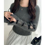 【mily bilet】袖リボン使いフェザーシャギーリブニット | Classical Elf  | 詳細画像10 