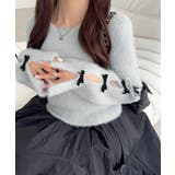 【mily bilet】袖リボン使いフェザーシャギーリブニット | Classical Elf  | 詳細画像12 