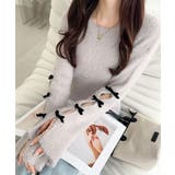 【mily bilet】袖リボン使いフェザーシャギーリブニット | Classical Elf  | 詳細画像18 