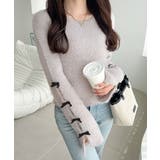 【mily bilet】袖リボン使いフェザーシャギーリブニット | Classical Elf  | 詳細画像19 