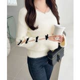 【mily bilet】袖リボン使いフェザーシャギーリブニット | Classical Elf  | 詳細画像3 