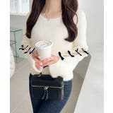 【mily bilet】袖リボン使いフェザーシャギーリブニット | Classical Elf  | 詳細画像5 