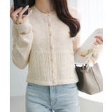 【mily bilet】アイレット柄くるみボタンニットカーディガン | Classical Elf | 詳細画像6