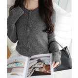 【mily bilet】アイレット柄くるみボタンニットカーディガン | Classical Elf | 詳細画像15