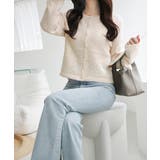 【mily bilet】アイレット柄くるみボタンニットカーディガン | Classical Elf | 詳細画像5