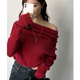 レッド | 【mily bilet】立体的なシルエットが叶えるデコルテ魅せ♪指穴ドレープ使い… | Classical Elf 