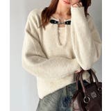 【mily bilet】癒しのモヘアタッチ。バックル使いVネックニット（長袖） | Classical Elf  | 詳細画像1 