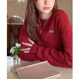 レッド | やわらかな優しさ、漂う気品。前後2wayプレート使いケーブルニットカーディガン | Classical Elf 