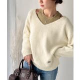 アイボリー | 【mily bilet】洗練されたレイヤードスタイル！プレート使い異素材ニットレ… | Classical Elf 