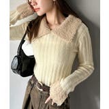 【mily bilet】可愛さ、ふわり2倍増し◎配色ファー衿リブニットプルオーバ… | Classical Elf  | 詳細画像1 