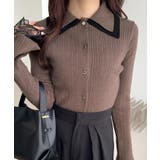 ブラウン | 【mily bilet】ダブル襟ニットプルオーバー | Classical Elf 