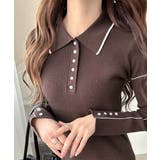 【mily bilet】配色ラインがポイント♪上品なポロ襟リブニット | Classical Elf  | 詳細画像25 