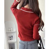 【mily bilet】配色ラインがポイント♪上品なポロ襟リブニット | Classical Elf  | 詳細画像33 