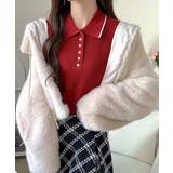 【mily bilet】配色ラインがポイント♪上品なポロ襟リブニット | Classical Elf  | 詳細画像35 