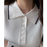 【mily bilet】配色ラインがポイント♪上品なポロ襟リブニット | Classical Elf  | 詳細画像39 