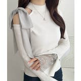 【mily bilet】大人フェミニンの主役トップス。肩シフォンリボン袖レース使… | Classical Elf  | 詳細画像1 