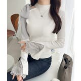 【mily bilet】大人フェミニンの主役トップス。肩シフォンリボン袖レース使… | Classical Elf  | 詳細画像3 