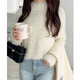 背中で惹きつける、大人の甘さ。バッグリボンレースアップ衿レースレイヤードニットプ… | Classical Elf  | 詳細画像7 