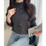 背中で惹きつける、大人の甘さ。バッグリボンレースアップ衿レースレイヤードニットプ… | Classical Elf  | 詳細画像19 