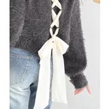 背中で惹きつける、大人の甘さ。バッグリボンレースアップ衿レースレイヤードニットプ… | Classical Elf  | 詳細画像24 