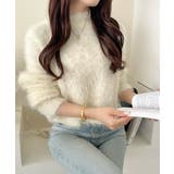 背中で惹きつける、大人の甘さ。バッグリボンレースアップ衿レースレイヤードニットプ… | Classical Elf  | 詳細画像6 