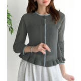 チャコールグレー | 【mily bilet】これ一枚で完成、旬レイヤードスタイル。裾フリルバイカラー… | Classical Elf