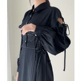 ヘルシーな肌見せが旬。肩空きリボン使いステッチ配色ワンピース | Classical Elf | 詳細画像9