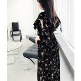 【mily bilet】優雅にスタイルアップ。フリル襟花柄肩スリットワンピース | Classical Elf | 詳細画像11